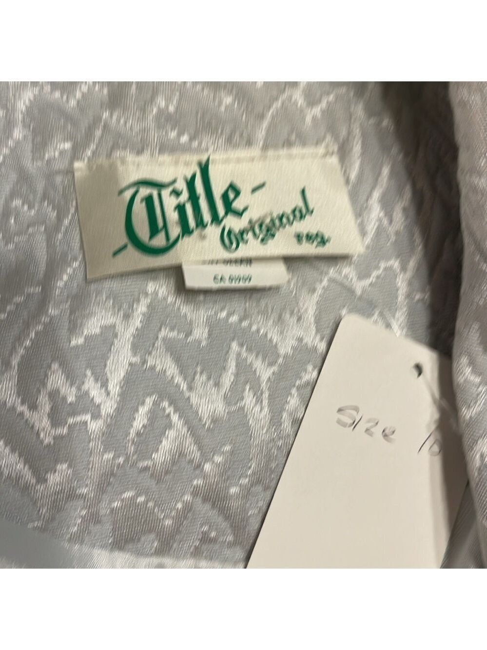 ELITE ORIGINAL sz 10 mint cream brocade 1 button long jacket pocket on chest - Picture 5 of 8